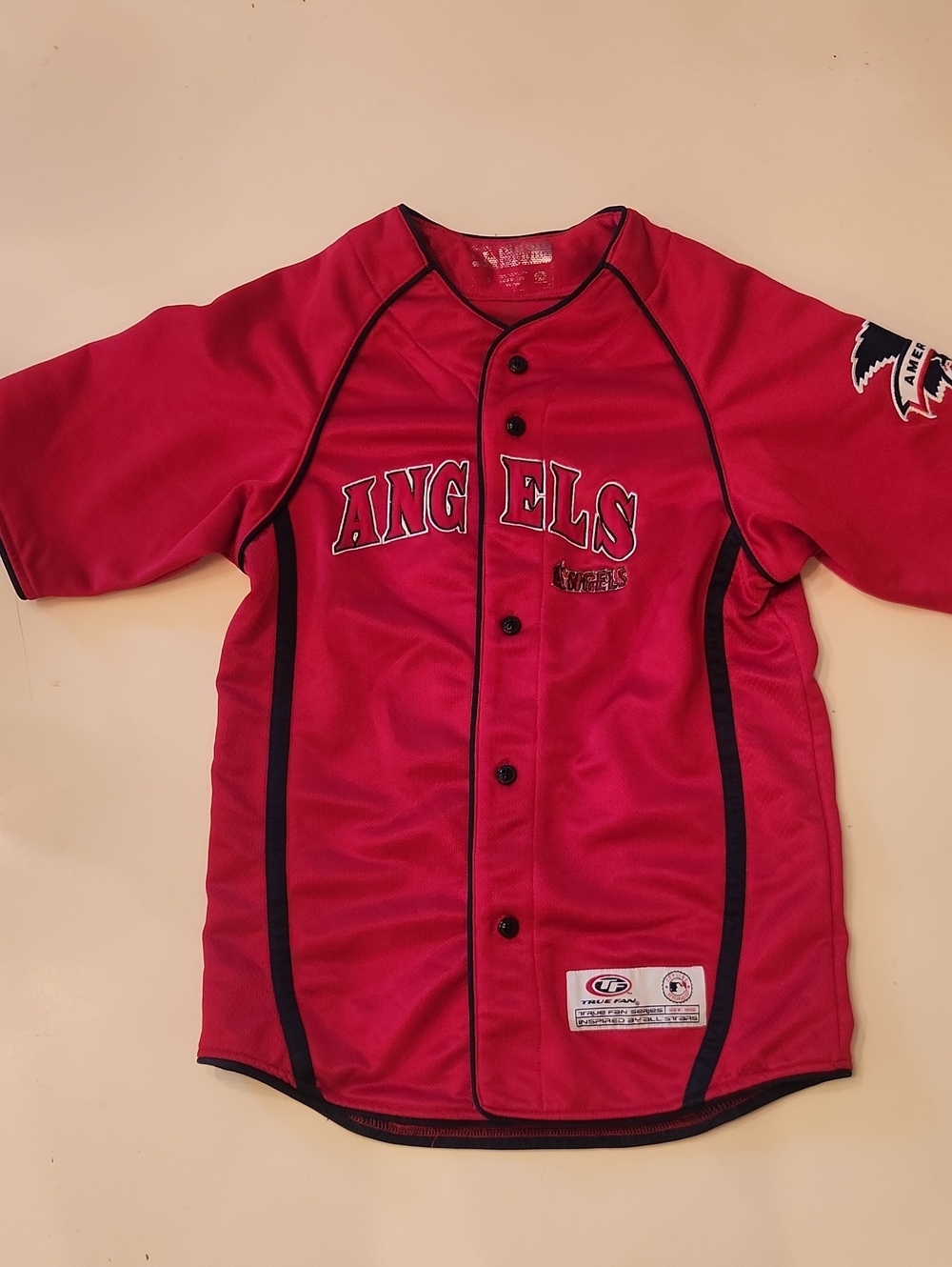 True Fan MLB Los Angeles Angels Red Baseball Jersey Large